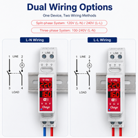 Interrupteur intelligent TUYA 2P double disjoncteur Wi-Fi Hongfa, disjoncteur de circuit 100-240V L-N/L-L 18mm 16A Tuya Smart Life TOVMT Chayo
