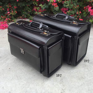 Valise de voyage professionnelle en cuir véritable pour pilote, bagage cabine 16/18/19 pouces, idéale pour les affaires - Product Image 6