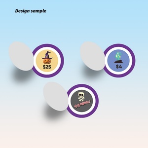 Free Design Round Shape Sample Halloween Surprise Pull Tab Game Tickets with Professional Variable Data Printing - Product Image 4