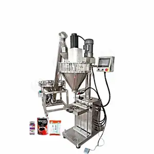 Small Semi Auto Coffee Paprika Flour Auger Filler Dry Acrylic Powder Weighing Filling Machine