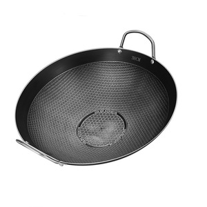 กระทะสแตนเลสทรงรังผึ้ง ก้นกลม ไม่ติดกระทะ สำหรับเตาแก๊ส - Product Image 2