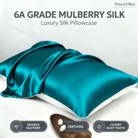 Taies d'oreiller double face ultra douces, personnalisées, luxe, 100% soie + 100% Tencel, tissées, modernes, pour un sommeil profond, coffret cadeau