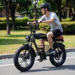 Vélo de montagne électrique rétro avec pneus de 20 * 4 pouces, cadre en acier au carbone, batterie lithium 48V10ah, frein à disque double, double suspension - Product Image 6