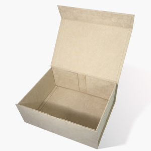 Caja de Regalo Magnética de Lujo A5, Acabado en Tela Tipo Terciopelo Beige, Embalaje Rígido Plegable para Regalos Premium - Product Image 3