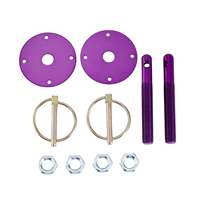 Kit de goupilles de capot en aluminium violet avec Q-Clips 10190-PRP