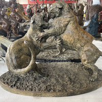 Art moderne Décoration extérieure Fait à la main grandeur nature Bronze aigle Wildlife Statue laiton aigle Sculpture Statue à vendre
