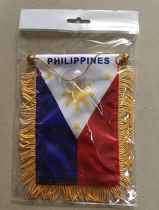Giá rẻ <span class=keywords><strong>Mini</strong></span> Philippines filipino ô tô gương Cờ Treo Cờ hiệu với rìa - Product Image 3