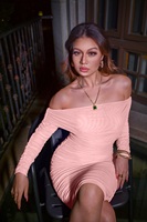 Ropa de moda para mujer Vestido de malla de un hombro Vestido de fiesta sin espalda de club de mujer sexy