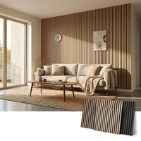 Panneaux muraux en bois 3D modernes de luxe, placage en bois véritable, Akupanel, NRC élevé 0,9, revêtement insonorisant pour la conception d'hôtels et de villas