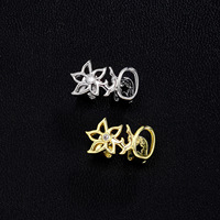 Penutup Gigi Fashion Personalisasi Motif Bunga Berongga Set Bezel Gigi Emas Ganda Hip Hop Unisex Aksesoris Gigi Keren Halloween