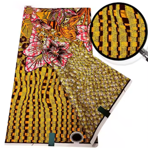 Nouveauté Tissu Jersey Sergé Africain en Coton Peigné Or Wax 100% Respirant pour Filles et Garçons - Product Image 2