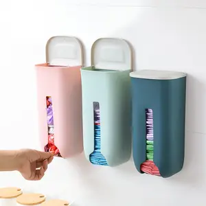 Nhà Bếp Phòng Tắm Tạp Hóa Túi Chủ Wall Mount Lưu Trữ Kệ Dispenser Nhựa Organizer Công Cụ Túi Rác Lưu Trữ Holders