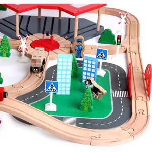 COMMIKI 어린이 교육 DIY 조립 장난감 140 세트 너도밤 나무 전기 트랙 토마스 작은 기차 공장 직접 판매