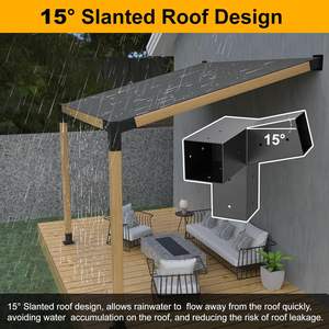 Kit de support de pergola 4x4 pour montage mural sur toit incliné à 15 ° - Product Image 5