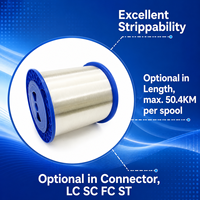 Cable de Fibra Óptica para Red de Banda Ancha FTTH Fiberhome G657A1, Bobina Óptica Desnuda de 50.4 km, 0.2 mm, Monomodo