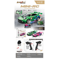 Mobil Drift 4WD 1/64 dengan Bodi Alloy, Lampu LED, Mobil Balap Mini Kecepatan Tinggi