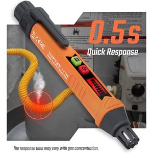 Detector de Fugas de Gas Toptes Pt199, Detector Portátil Naranja para Metano y Gases Combustibles con Alarma Audible y Visual - Product Image 3