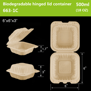 Bán buôn bao bì thực phẩm dùng một lần phân hủy sinh học lấy đi container thực phẩm 6 inch lò vi sóng vỏ sò Hộp Ăn Trưa cho nhà hàng - Product Image 4