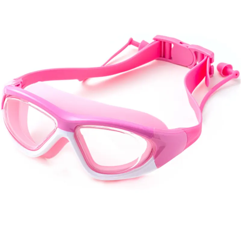 防水防曇UV目の保護子供子供シリコン水泳眼鏡メガネ耳栓付き水泳ゴーグル