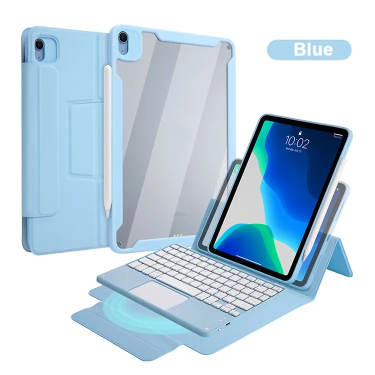 2021 Detachable Smart Leather Cover 11 Pro 2018 Case for iPad Air 4 10.9 Inch Magnetic Transparent Case With Keyboard