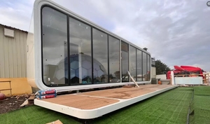 <span class=keywords><strong>Casa</strong></span> Móvil Moderna e Innovadora con Puerta Corredera de Vidrio, 3 Dormitorios, Baño y Aseo, Tipo Cabaña Apple - Product Image 2