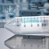Tube à essai de laboratoire en plastique jetable 25ml PP transparent coloré pour centrifugeuse conique stérile sans Rnase et sans Dnase