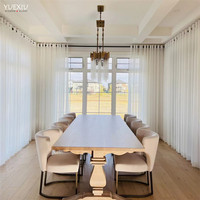 Voile de fenêtre personnalisé de haute qualité, rideaux en Tulle léger de luxe, rideau de fenêtre blanc transparent pour salon