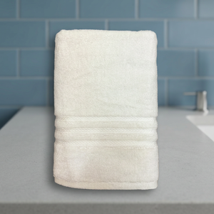 <b>White</b> 100% Cotton Absorbent <b>Towel</b> Rectangle Stripe Woven Adult Home Use 14X21 - Product Image 2