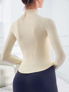 Chaqueta Deportiva de Manga Larga con Cierre para <span class=keywords><strong>Mujer</strong></span>, de Secado Rápido, Sensación Ligera, para Entrenamiento, Fitness, Deporte, Otoño, Tallas Grandes - Product Image 2