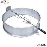Kit de rôtisserie pour barbecue en acier inoxydable de 22,5 pouces, kit de rôtisserie pour poulet avec anneau circulaire
