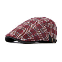 Gorra plana a cuadros de algodón para hombre, gorra clásica para Conductor de hiedra, sombrero plano con patrón a cuadros, gorra de estilo irlandés tradicional, sombrero plano a cuadros