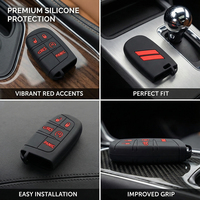 Housse de protection souple pour clé de Jeep, compatible avec les clés intelligentes Jeep à 3, 4 ou 5 boutons, en silicone.