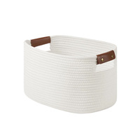 Panier à linge pliable en corde de coton, moderne et minimaliste, idéal pour livres, magazines, chambre à coucher et jouets - Direct Usine