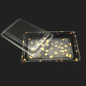 Custom Japanese Disposable Takeaway Tray Fast Food Plastic Container Packaging Sushi Box Food Containers