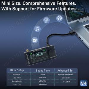 Mini radio V4 pleine bande avec écran 1,9 pouces, FM AM SSB LSB USB, circuit Hi-Z intégré, Type-C V4 avancé ESP32-S3 M - Product Image 2