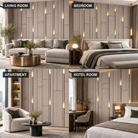 Papier peint auto-adhésif à motif de panneaux rectangulaires en bois gris de 1 mm, 1,2 x 3 m, feuilles IXPE pour les murs décoratifs des chambres d'hôtel