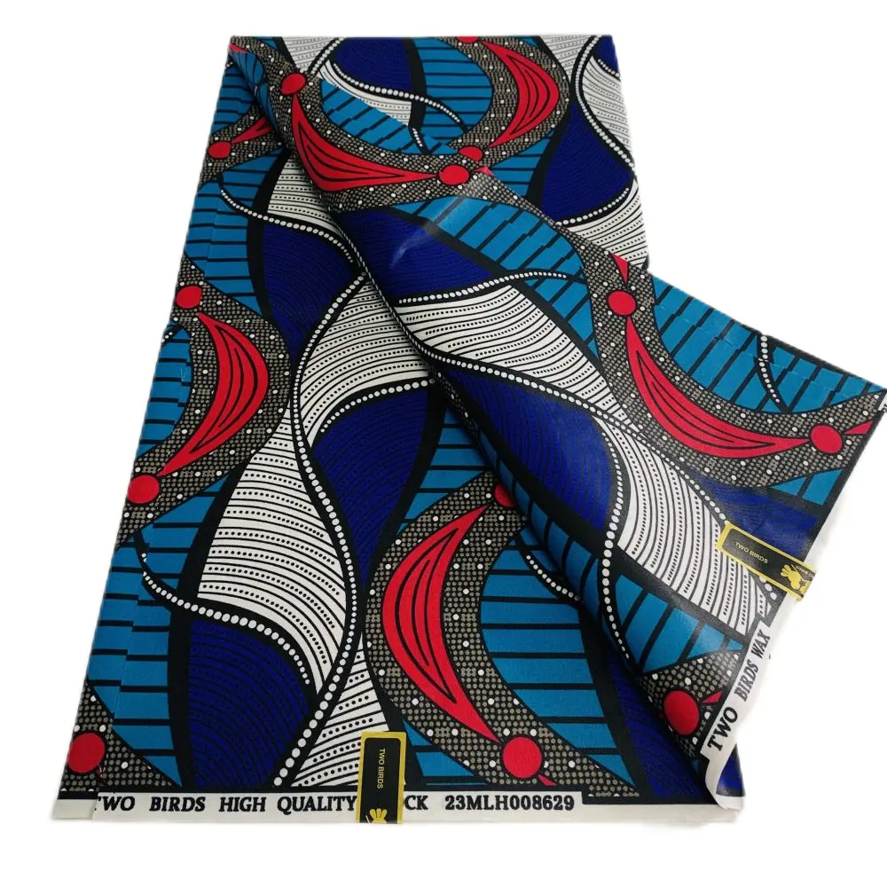 Fashion African Batik 100 Cotton Wax Printed Fabric Pagnes Wax Fabrics 145GSM