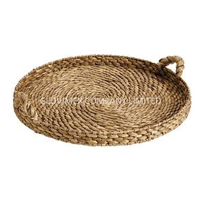 Plateau de table à thé en jacinthe d'eau en rotin Plateau à pain attrayant pour la décoration de Noël Produit chaud - Product Image 6