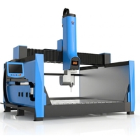 Máquina de grabado CNC de 5 ejes usada para esculturas de piedra 3D con rotación de 360 grados en el eje Z, motor de alta precisión para granito