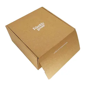 Eco Friendly Natural Self Sealing Mailer Box Custom Logo Kraft Paper Zipper Packaging Boxes For Gift Mailing Business