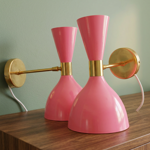 Pink Diabolo Wall <b>Sconce</b> <b>Light</b> Gold Plated Brass Modern Home Decoration Lamp Accessory - Product Image 1
