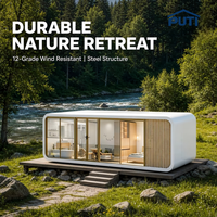 Cabane de luxe entièrement meublée de 20 pieds ou 40 pieds avec structure en acier galvanisé et isolation pour café en plein air