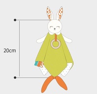 Couverture de confort pour bébé OEM Lapin, jouet à hochet en peluche multifonctionnel doux pour la bouche, jouet d'éveil à griffer avec papier froissé