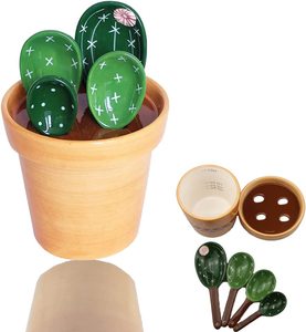 <span class=keywords><strong>Ceramica</strong></span> creativa a forma di <span class=keywords><strong>Cactus</strong></span> carino per la cottura di cucchiai da tè multipli in <span class=keywords><strong>ceramica</strong></span> personalizzati Set di cucchiai dosatori - Product Image 3