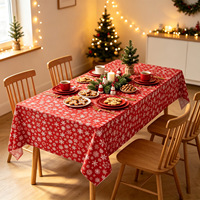 Nappe jetable en plastique simple, motif flocon de neige et élan, pour fête de Noël, décorative, en gros