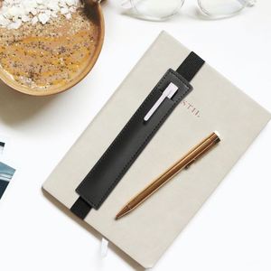 Banda Elástica Ajustable, Porta Lápices Desmontable para Diario, Funda de Cuero PU para Bolígrafos, para Archivadores y Libros - Product Image 3