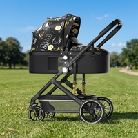 Infant Baby Stroller 3-in-1 High Landscape Pram Newborn Carriage Sit Recline Lie Flat Foldable Portable Lightweight Traveler