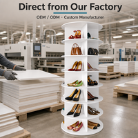 7 niveaux 360 °   Meuble à chaussures rotatif en MDF, organisateur de rangement pour entrée, placard, salon