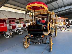 2026 Carrosse électrique haut de gamme pour chevaux / Carrosse de mariage vintage / Carrosse royal noir sans chevaux - Product Image 2