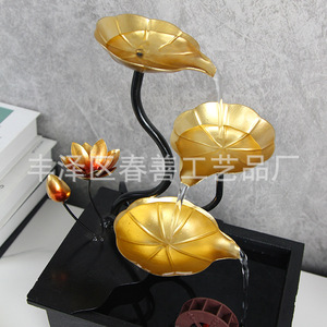 Adorno de rueda de agua para escritorio, decoración Feng Shui de hierro y plástico para sala de estar, oficina, área de recepción, paquete de una sola pieza - Product Image 4